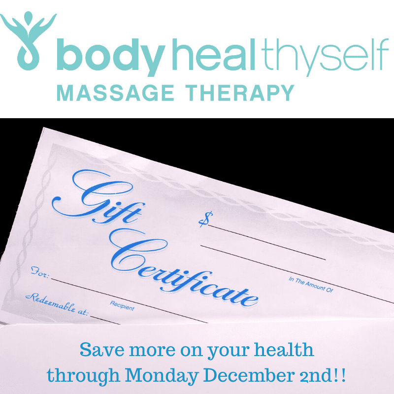 Black Friday Massage Gift Certificates Sale!